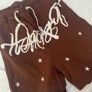 Aelfric Eden Deformed Letter Drawstring Shorts- Brown
